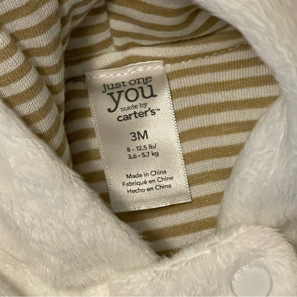 Carter's White and Tan Baby Snowsuit - Picture 4 of 4